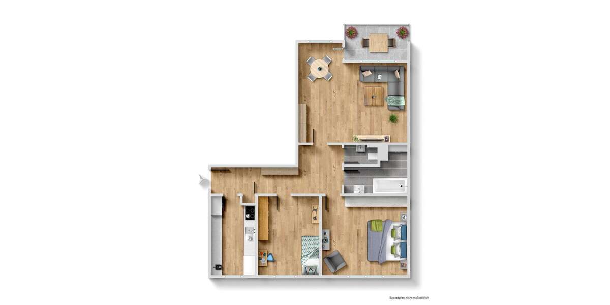 Etagenwohnung Königsbrunn - 3 Zimmer, 82 m&sup2;, 1.300&euro; | Angebot:26759550