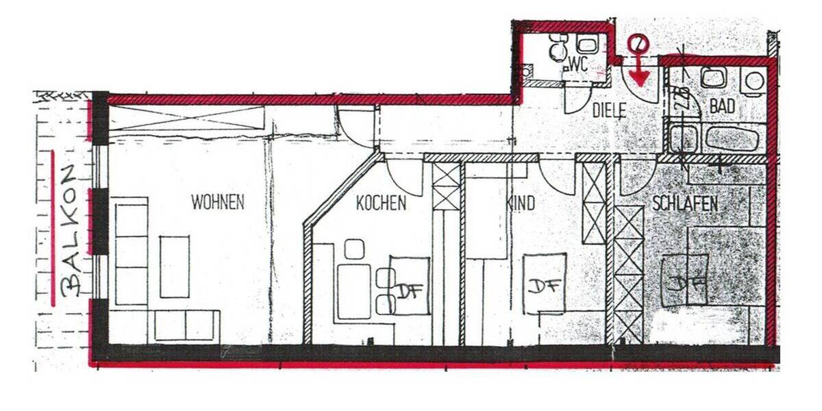 Etagenwohnung Königsdorf Osterhofen - 3 Zimmer, 80 m&sup2;, 950&euro; | Angebot:26791193