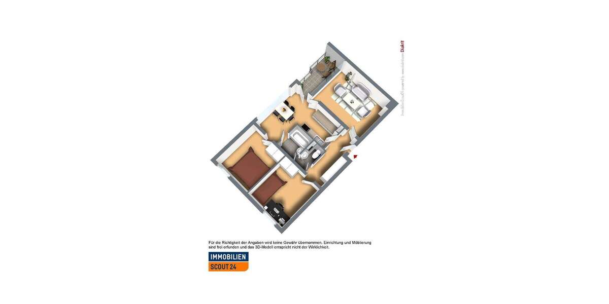 Etagenwohnung Solingen Solingen-Mitte - 3 Zimmer, 73 m&sup2;, 719&euro; | Angebot:27225099