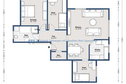 Wohnung Schlangen - 4 Zimmer, 84 m&sup2;, 725&euro; | Angebot:25197632