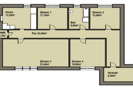 4-Zimmerwohnung im Stadtteil Sachsenhausen kernsaniert 4 zimmer