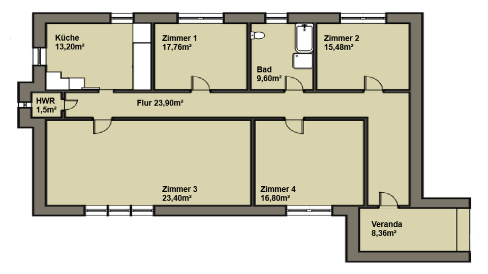 4-Zimmerwohnung im Stadtteil Sachsenhausen kernsaniert 4 zimmer