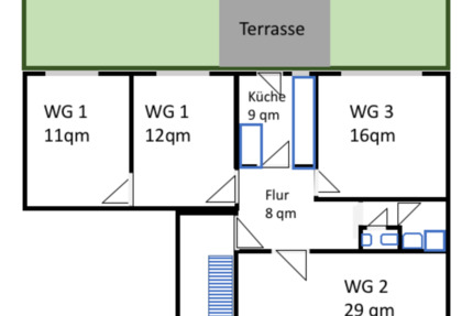 WG-Zimmer in Hamburg Neugraben mit Garten in zentrale Lage 1 zimmer