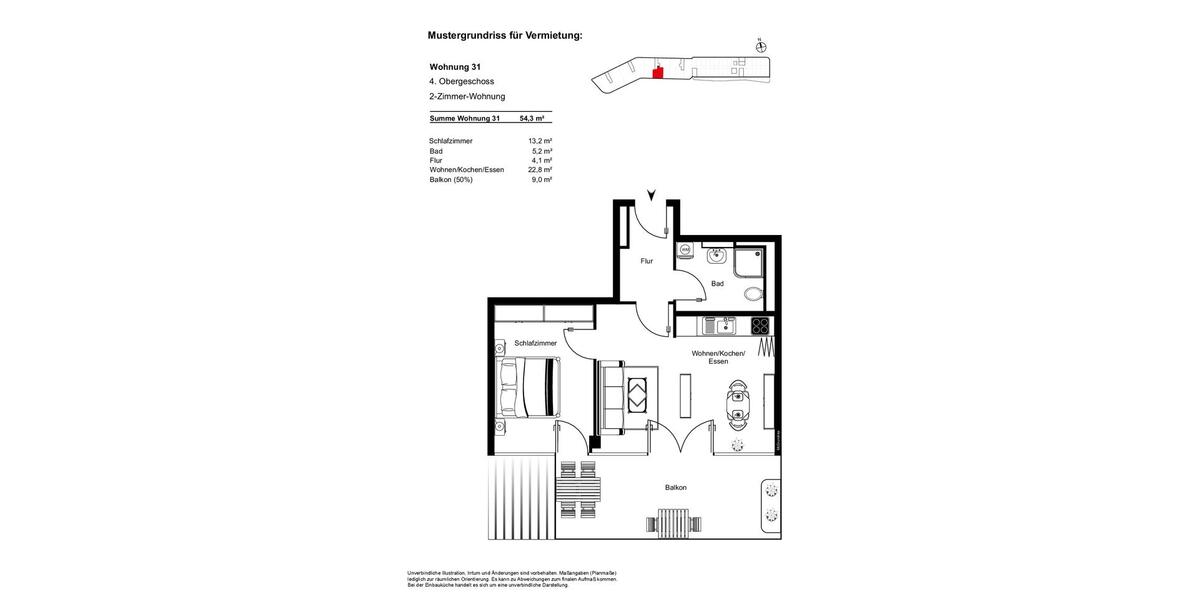 Etagenwohnung München Berg am Laim - 2 Zimmer, 54 m&sup2;, 1.490&euro; | Angebot:26585613