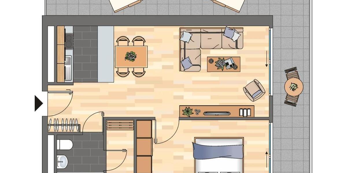 Etagenwohnung Ludwigshafen am Rhein Parkinsel - 2 Zimmer, 59 m&sup2;, 556&euro; | Angebot:25258041