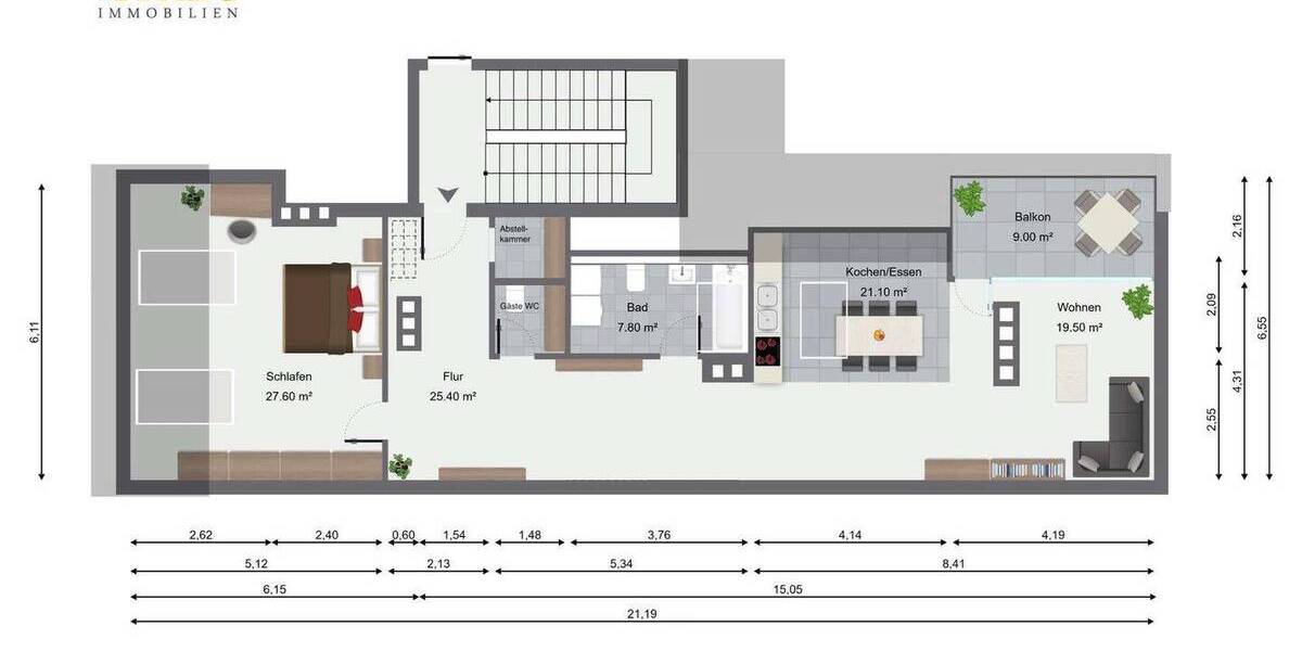 Etagenwohnung München Ludwigsvorstadt-Isarvorstadt - 2 Zimmer, 105 m&sup2;, 2.680&euro; | Angebot:26741862