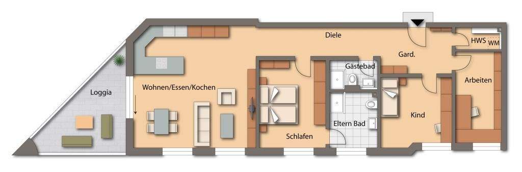 Neuwertige Wohnung im Stadtzentrum, auf Wunsch möbliert möglich! Neumarkt 4 zimmer