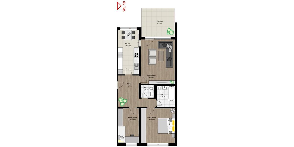 3,5 Zimmer Erdgeschosswohnung mit großer Terrasse in Sprockhövel 3 zimmer