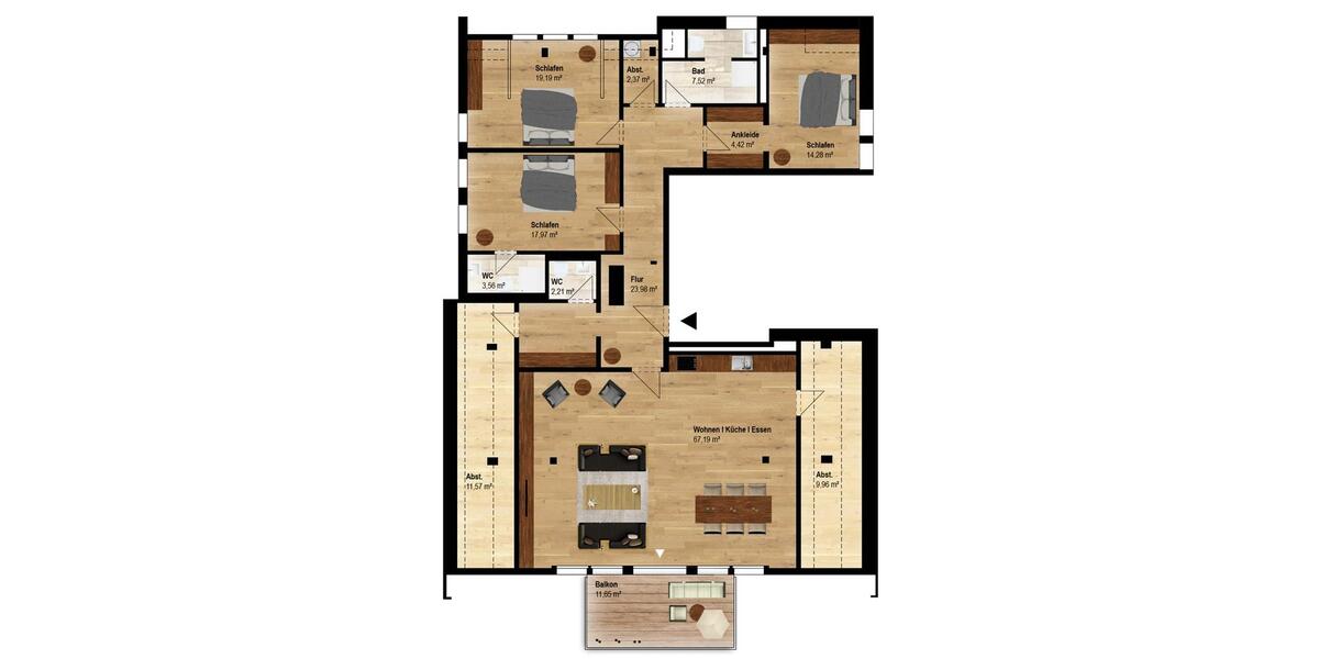 Dachgeschoßwohnung Lychen - 4 Zimmer, 186 m&sup2;, 1.858&euro; | Angebot:23577501