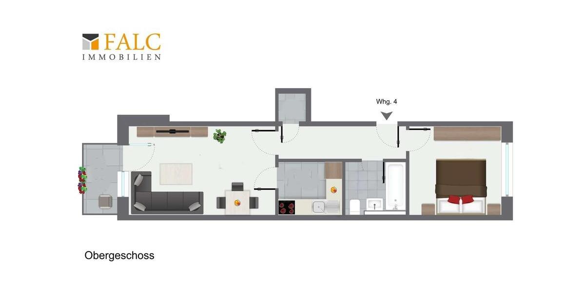 Etagenwohnung Bad Iburg - 2 Zimmer, 47 m&sup2;, 490&euro; | Angebot:26655532