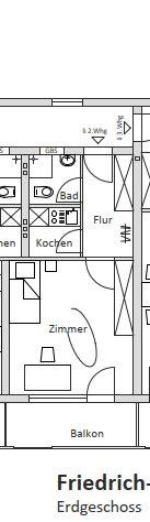 Etagenwohnung Gerbrunn - 1 Zimmer, 30 m&sup2;, 460&euro; | Angebot:26283930