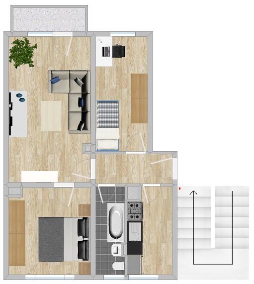 Etagenwohnung Riesa - 3 Zimmer, 60 m&sup2;, 360&euro; | Angebot:26637275