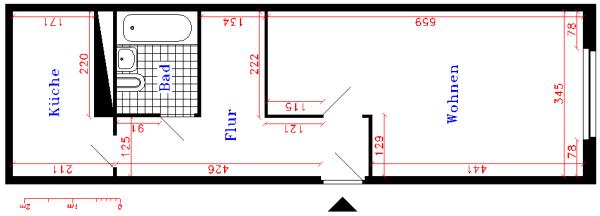 Etagenwohnung Saalfeld (Saale) - 1 Zimmer, 39 m&sup2;, 226&euro; | Angebot:26234098