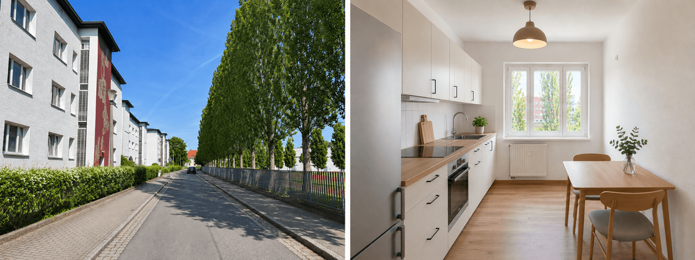 Etagenwohnung Dresden Prohlis - 2 Zimmer, 51 m&sup2;, 960&euro; | Angebot:26854647