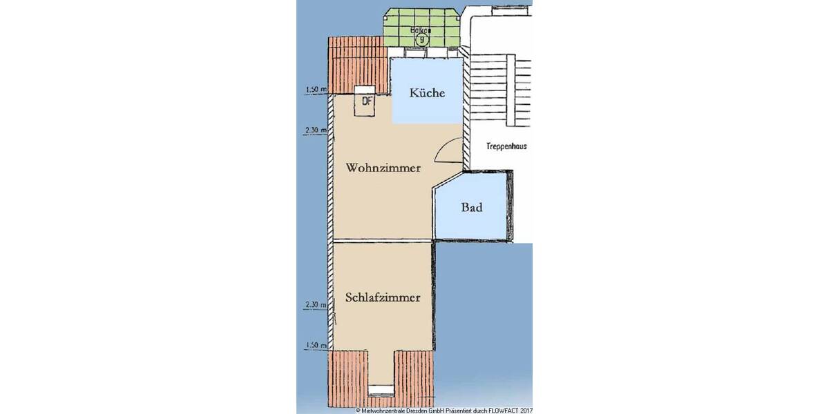Etagenwohnung Dresden Löbtau-Nord - 2 Zimmer, 52 m&sup2;, 550&euro; | Angebot:26733713
