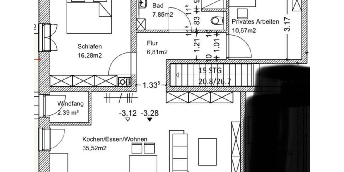 Erdgeschoßwohnung Elsendorf - 3 Zimmer, 79 m&sup2;, 1.000&euro; | Angebot:26021025