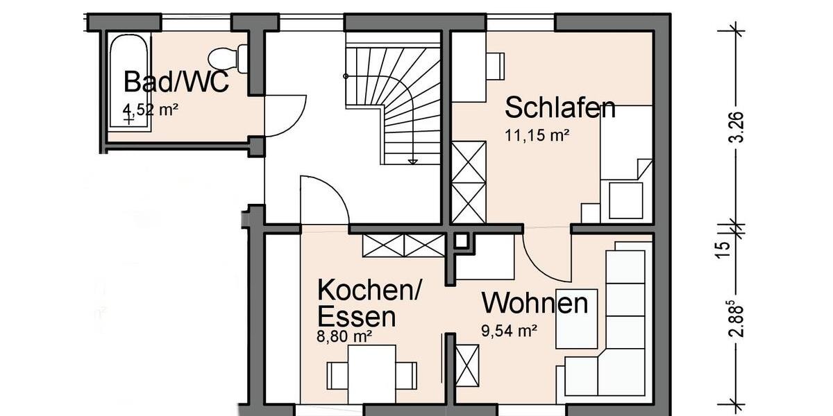 Etagenwohnung Weimar Ehringsdorf - 2 Zimmer, 34 m&sup2;, 290&euro; | Angebot:26648811