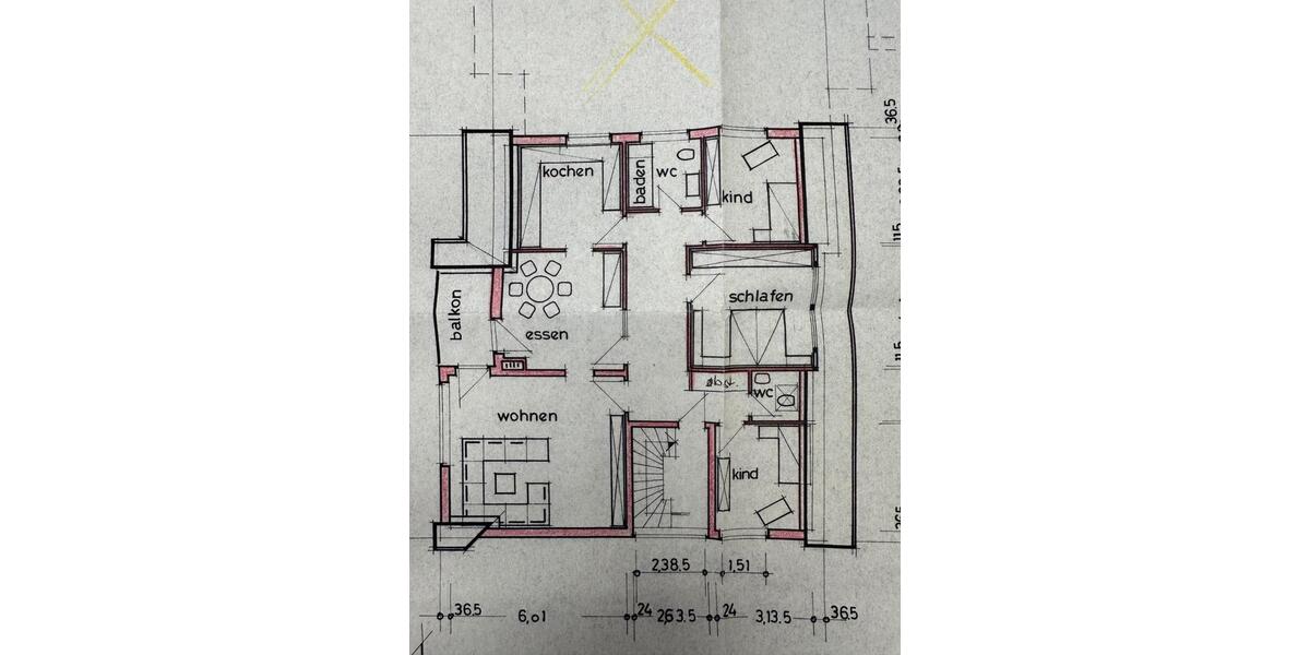 Etagenwohnung Wallenhorst - 4 Zimmer, 117 m&sup2;, 1.100&euro; | Angebot:24829262
