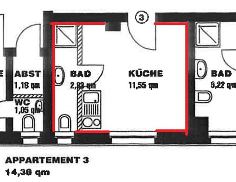 Etagenwohnung Meiningen - 1 Zimmer, 14 m&sup2;, 125&euro; | Angebot:26268118