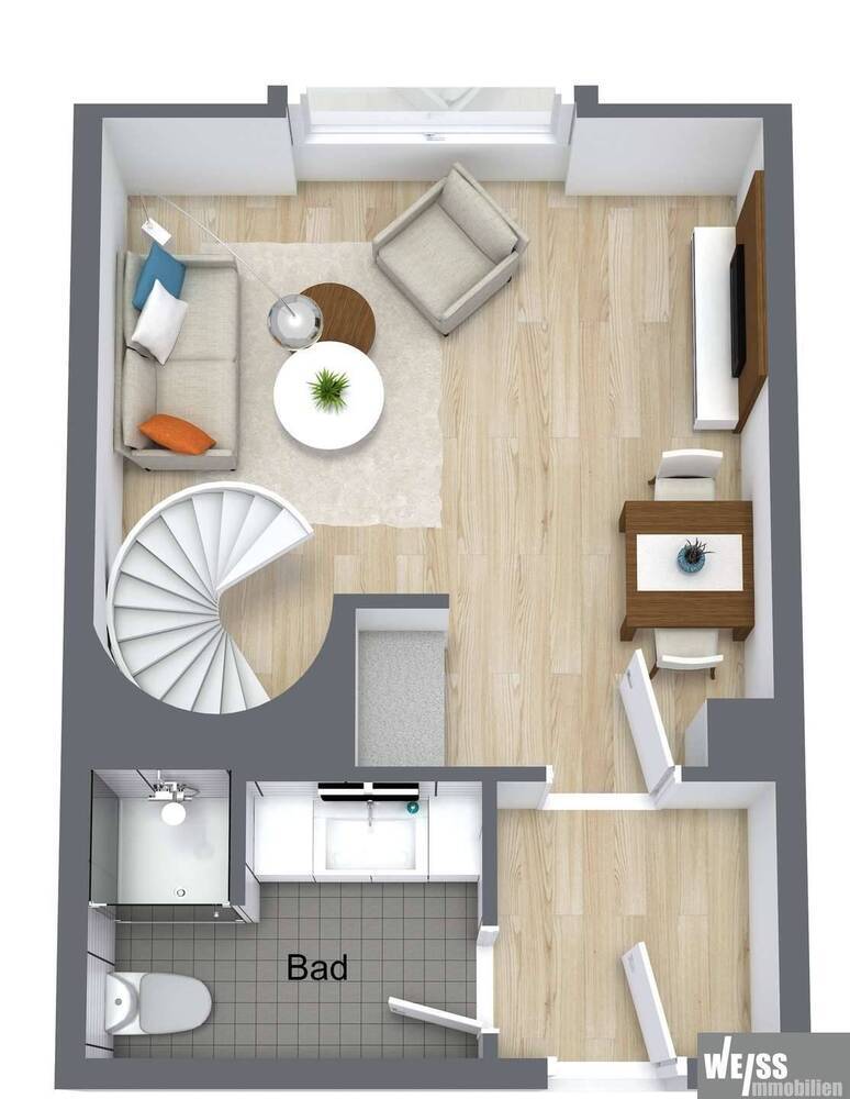 Helle 1,5 Zimmer Wohnung mit Galerie +++KEIN BALKON+++