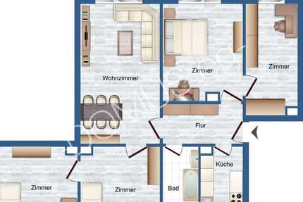 Für den gehobenen Anspruch - 5 Zimmer WG geeignet, frisch renoviert mit Balkon!