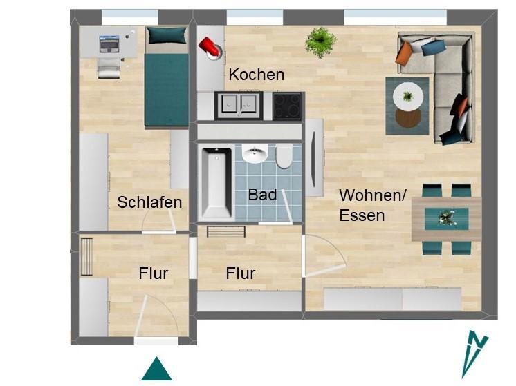 2-Raum-Wohnung in Pößneck-Ost zimmer