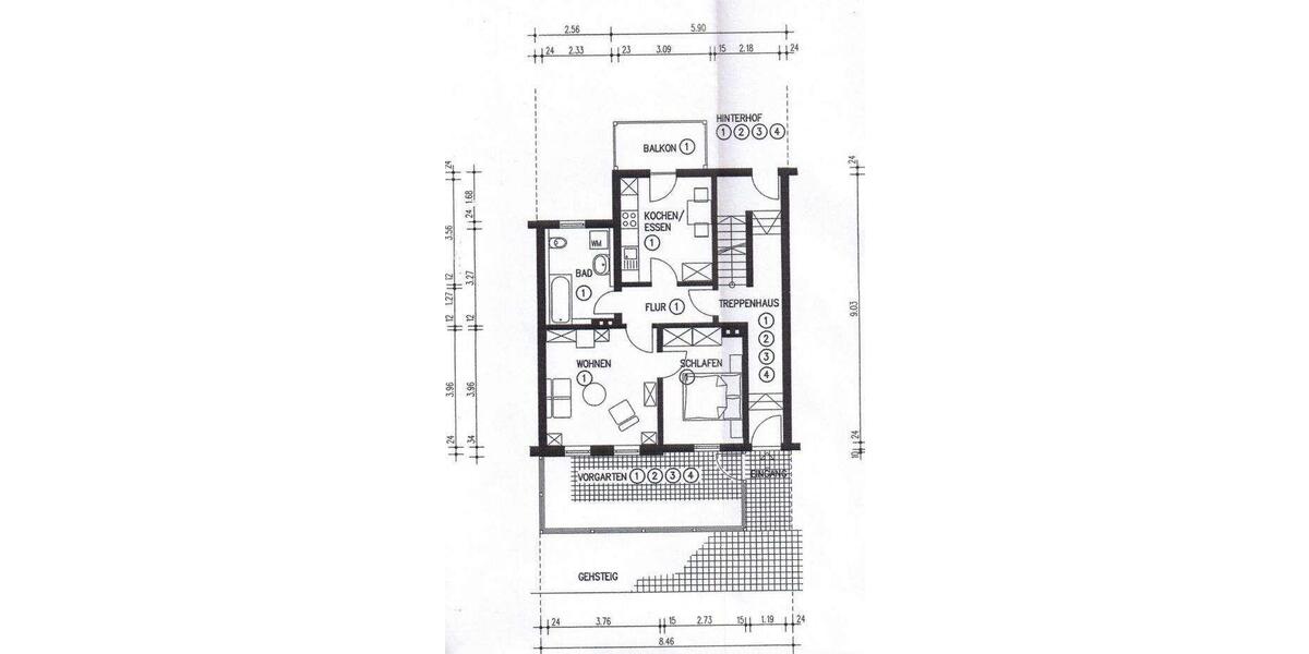Etagenwohnung Jena - 2 Zimmer, 47 m&sup2;, 550&euro; | Angebot:25988703