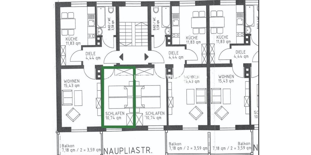 Etagenwohnung München Giesing - 2 Zimmer, 46 m&sup2;, 900&euro; | Angebot:24540497