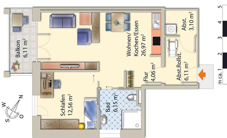 Etagenwohnung Dinklage - 2 Zimmer, 53 m&sup2;, 580&euro; | Angebot:26234880