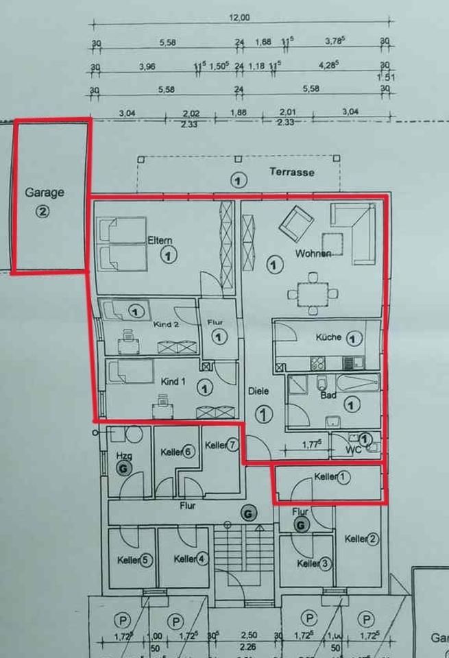 Großzügige Erdgeschosswohnung mit Terrasse und Garten in WND zimmer