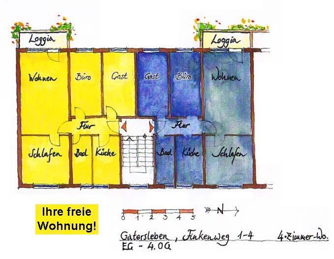 Etagenwohnung Seeland Gatersleben - 4 Zimmer, 72 m&sup2;, 279&euro; | Angebot:20747685