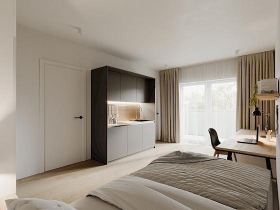 Dachgeschoßwohnung Eching - 1 Zimmer, 29 m&sup2;, 860&euro; | Angebot:26036105