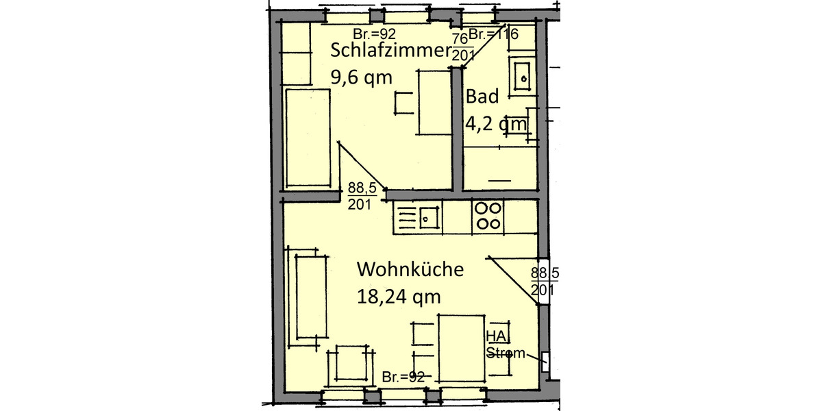 Sanierte Single-Wohnung in ruhiger Lage 2 zimmer