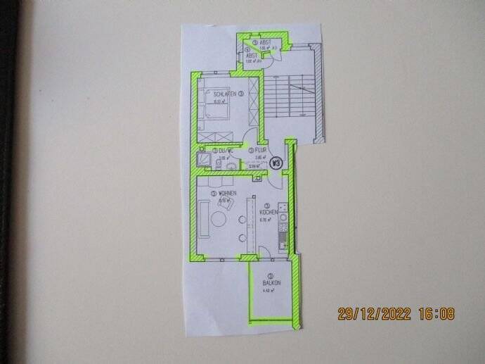 Attraktive 2 - Zi.- Wohnung mit Balkon im Grünen mit hervorragender Aussicht über Plauen 2 zimmer