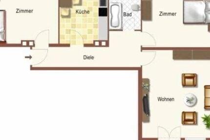 Zentral gelegene 3-Zimmer-Wohnung mit Süd-Balkon 3 zimmer