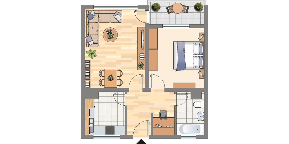 Etagenwohnung Dortmund Brackel - 2 Zimmer, 53 m&sup2;, 429&euro; | Angebot:26412892