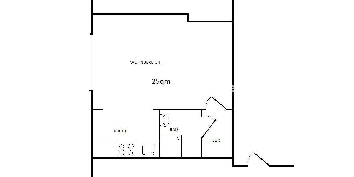 Wohnung zum Mieten in Hamburg-Nord, Hamburg 350 € 24 m² 1 zimmer