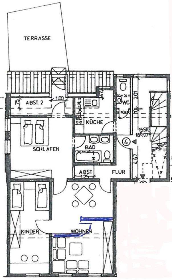3 Zimmerwohnung mit Terrasse Fürther Innenstadt