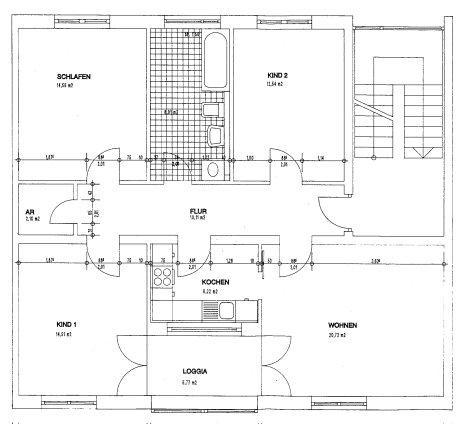 Etagenwohnung Nordhausen - 4 Zimmer, 89 m&sup2;, 523&euro; | Angebot:26279113