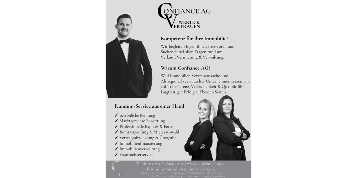 Etagenwohnung Metten - 3 Zimmer, 94 m&sup2;, 1.085&euro; | Angebot:26248521