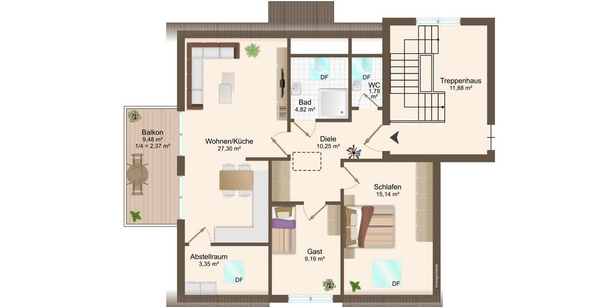Etagenwohnung Westoverledingen - 3 Zimmer, 74 m&sup2;, 745&euro; | Angebot:23280925