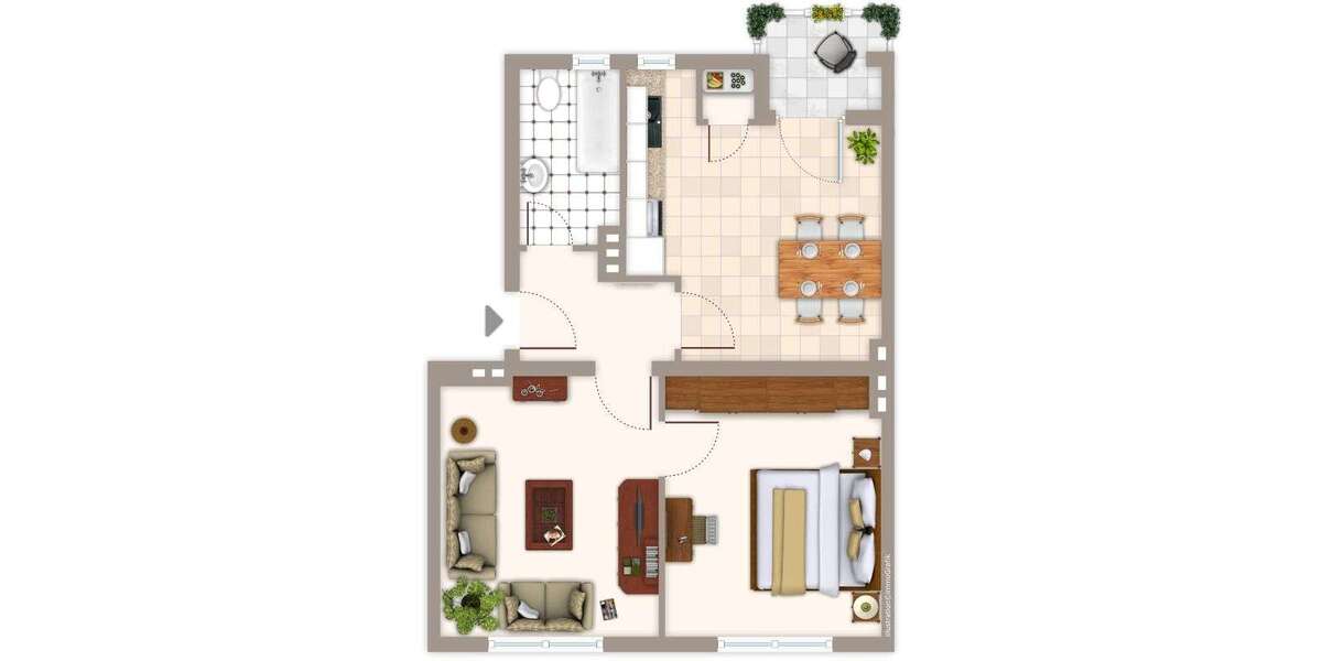 Etagenwohnung Mönchengladbach Grenzland-Stadion - 2 Zimmer, 51 m&sup2;, 499&euro; | Angebot:27286370