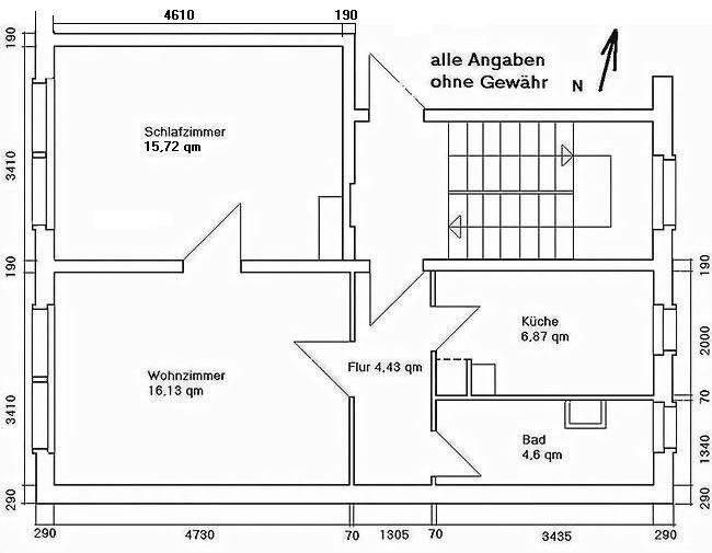 Etagenwohnung Braunsbedra Neumark - 2 Zimmer, 47 m&sup2;, 260&euro; | Angebot:25983079