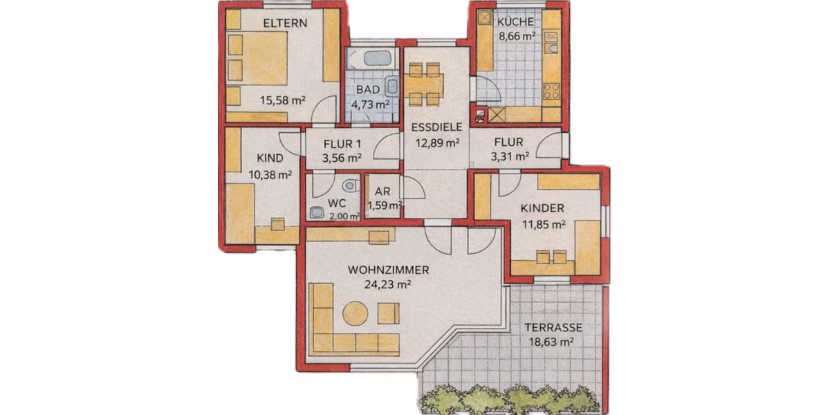 Hochparterre Amberg - 4 Zimmer, 100 m&sup2;, 1.200&euro; | Angebot:25392062