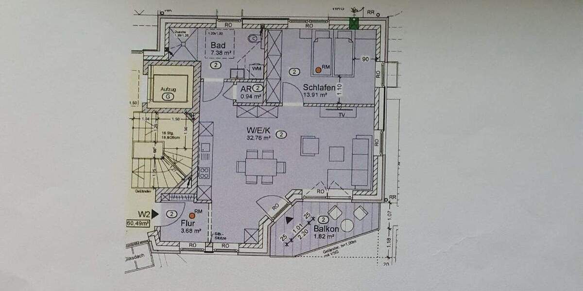 Etagenwohnung Ibbenbüren Stadt - 2 Zimmer, 60 m&sup2;, 796&euro; | Angebot:25262037