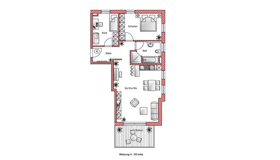 Etagenwohnung Geisenfeld - 3 Zimmer, 79 m&sup2;, 910&euro; | Angebot:25263407