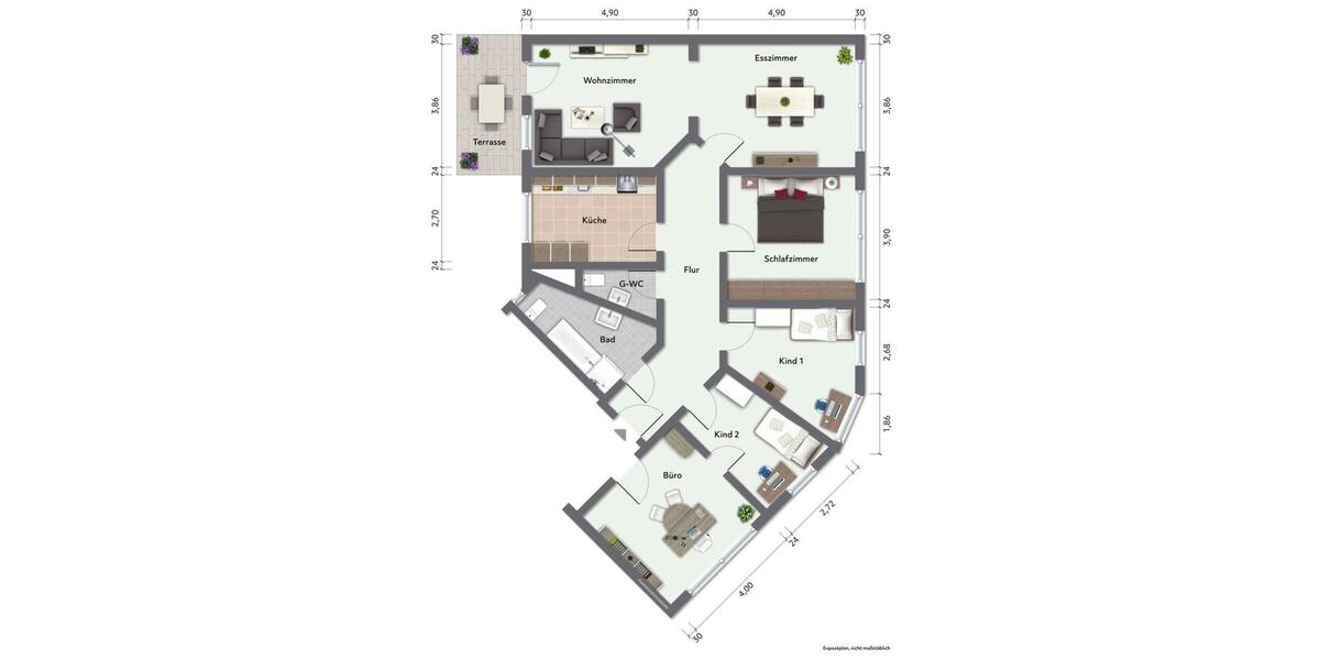 Erdgeschoßwohnung Lage - 6 Zimmer, 134 m&sup2;, 1.160&euro; | Angebot:25809455