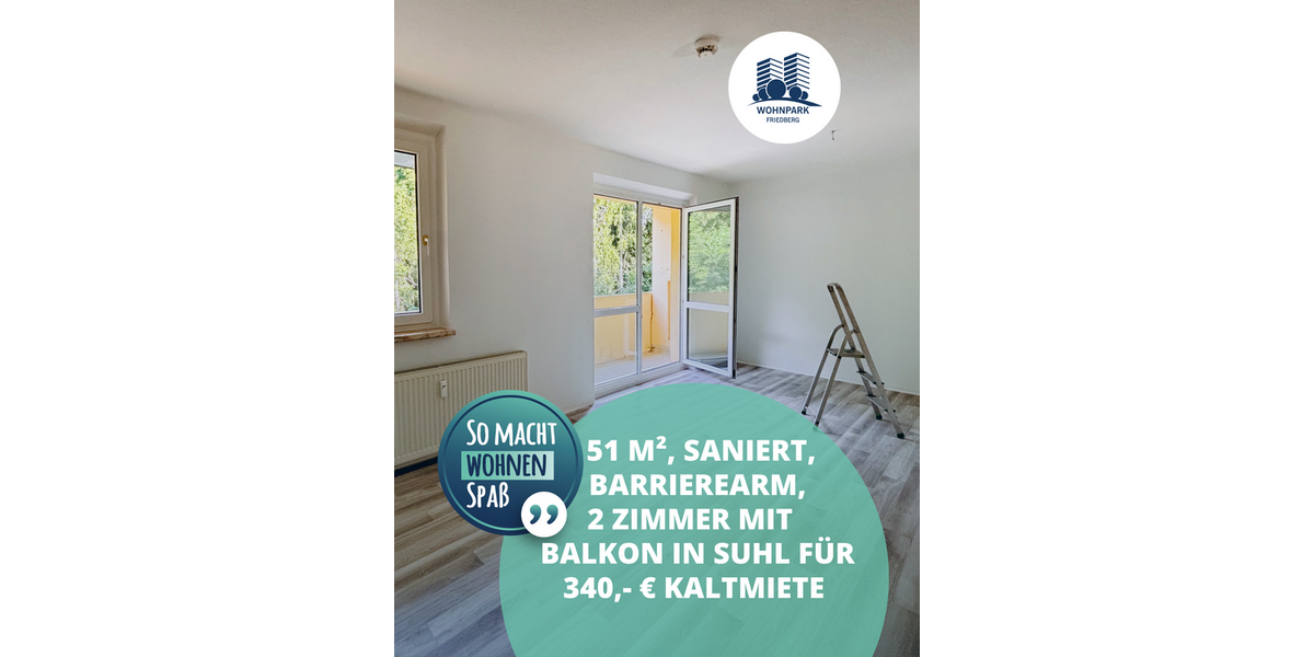 Etagenwohnung Suhl Neundorf - 2 Zimmer, 50 m&sup2;, 340&euro; | Angebot:27111973