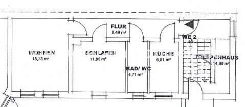 Erdgeschoßwohnung Naumburg (Saale) - 2 Zimmer, 51 m&sup2;, 380&euro; | Angebot:25900180