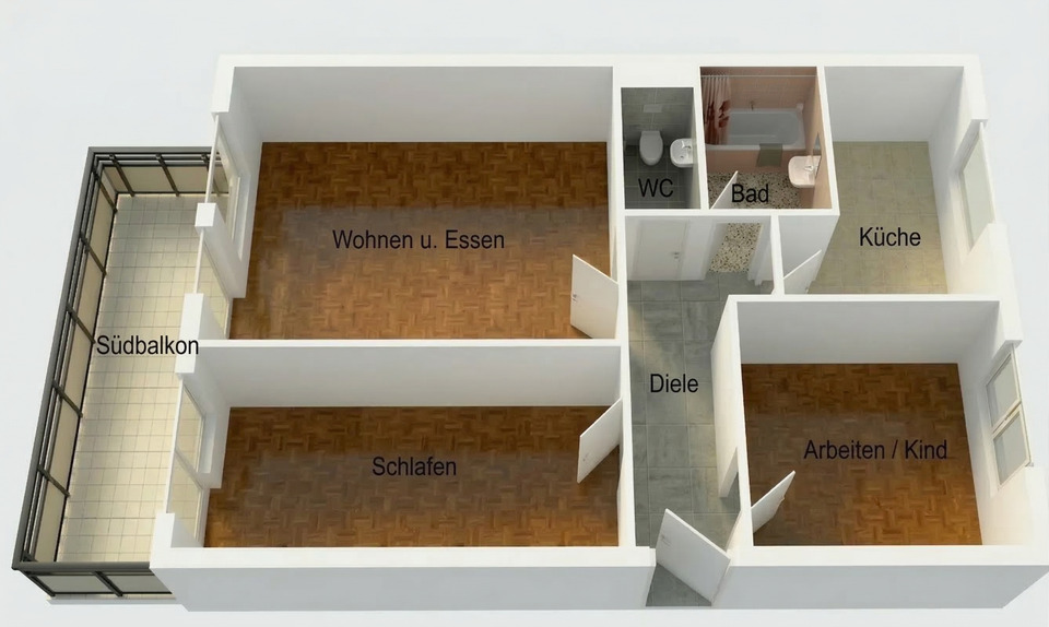 Etagenwohnung Karlsruhe - 3 Zimmer, 76 m&sup2;, 925&euro; | Angebot:25638407